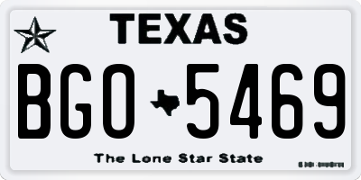 TX license plate BGO5469