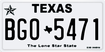 TX license plate BGO5471