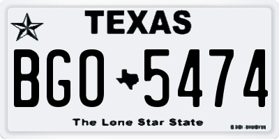 TX license plate BGO5474