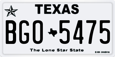 TX license plate BGO5475