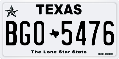 TX license plate BGO5476