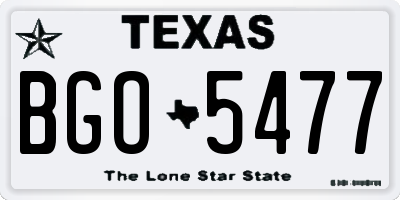 TX license plate BGO5477