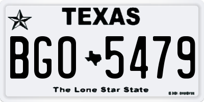 TX license plate BGO5479