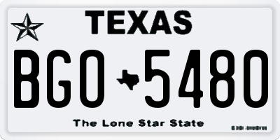 TX license plate BGO5480