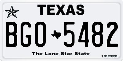 TX license plate BGO5482