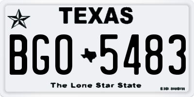 TX license plate BGO5483