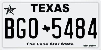 TX license plate BGO5484