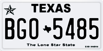 TX license plate BGO5485