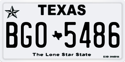 TX license plate BGO5486