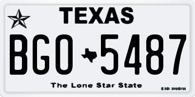 TX license plate BGO5487