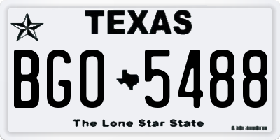 TX license plate BGO5488