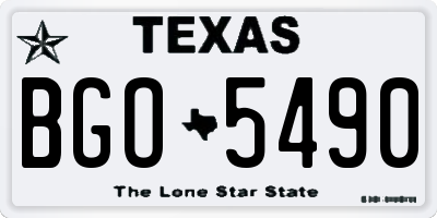 TX license plate BGO5490