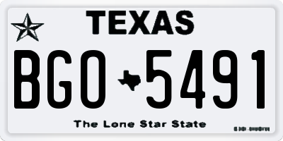 TX license plate BGO5491