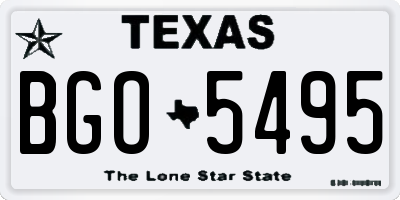 TX license plate BGO5495