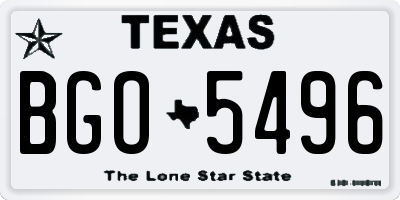 TX license plate BGO5496