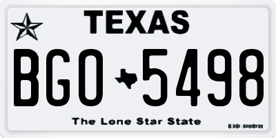 TX license plate BGO5498
