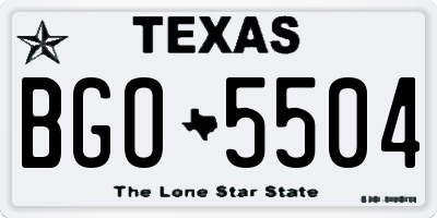 TX license plate BGO5504