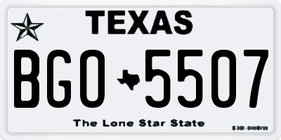 TX license plate BGO5507