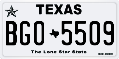 TX license plate BGO5509