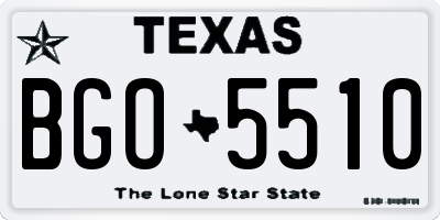 TX license plate BGO5510