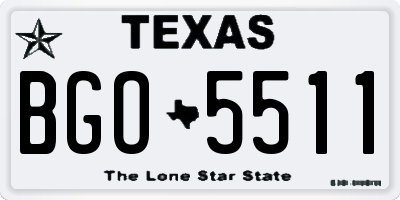 TX license plate BGO5511