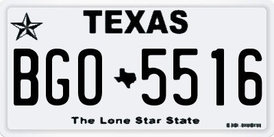 TX license plate BGO5516
