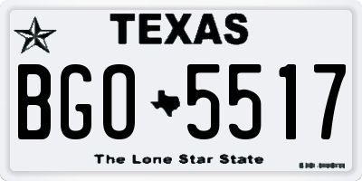 TX license plate BGO5517
