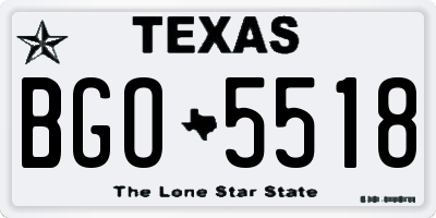 TX license plate BGO5518