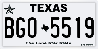 TX license plate BGO5519