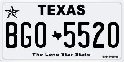 TX license plate BGO5520