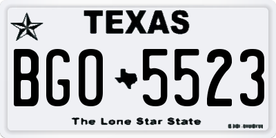 TX license plate BGO5523