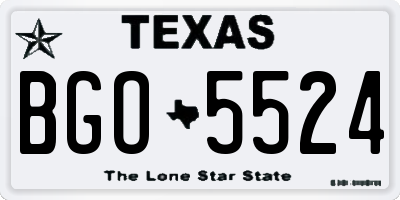 TX license plate BGO5524