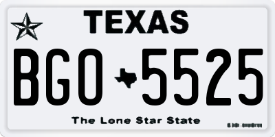 TX license plate BGO5525