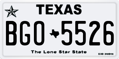 TX license plate BGO5526