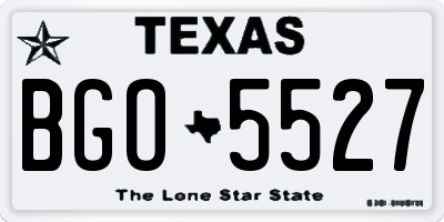 TX license plate BGO5527