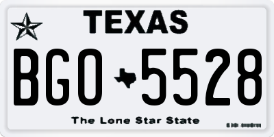 TX license plate BGO5528