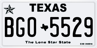 TX license plate BGO5529