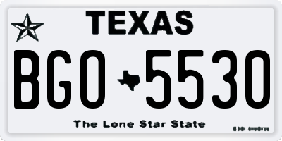 TX license plate BGO5530
