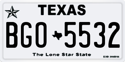 TX license plate BGO5532