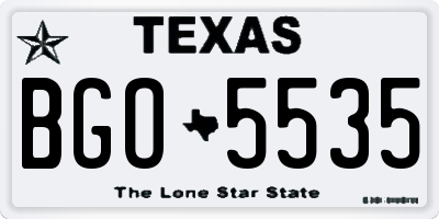 TX license plate BGO5535