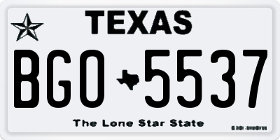 TX license plate BGO5537