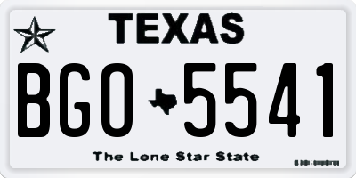 TX license plate BGO5541