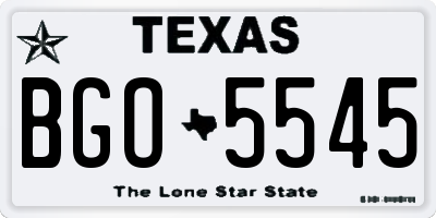 TX license plate BGO5545