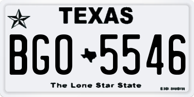 TX license plate BGO5546