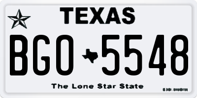 TX license plate BGO5548
