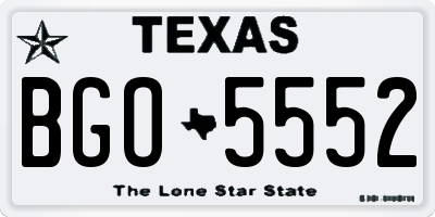 TX license plate BGO5552
