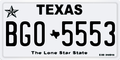TX license plate BGO5553