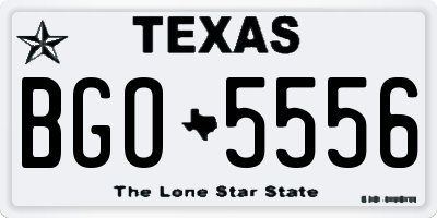 TX license plate BGO5556