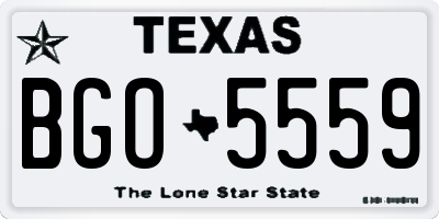 TX license plate BGO5559