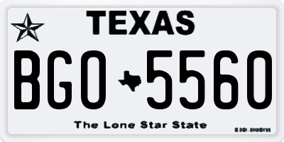 TX license plate BGO5560